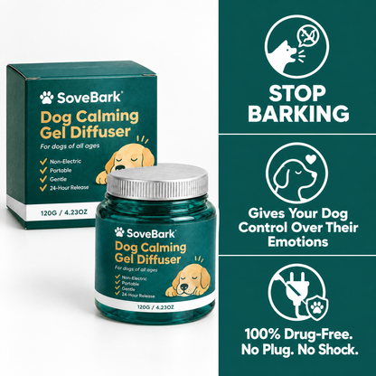 SoveBark: stop barking, gives your dog control over their emotions, 100% drug-free, no plug, no shock